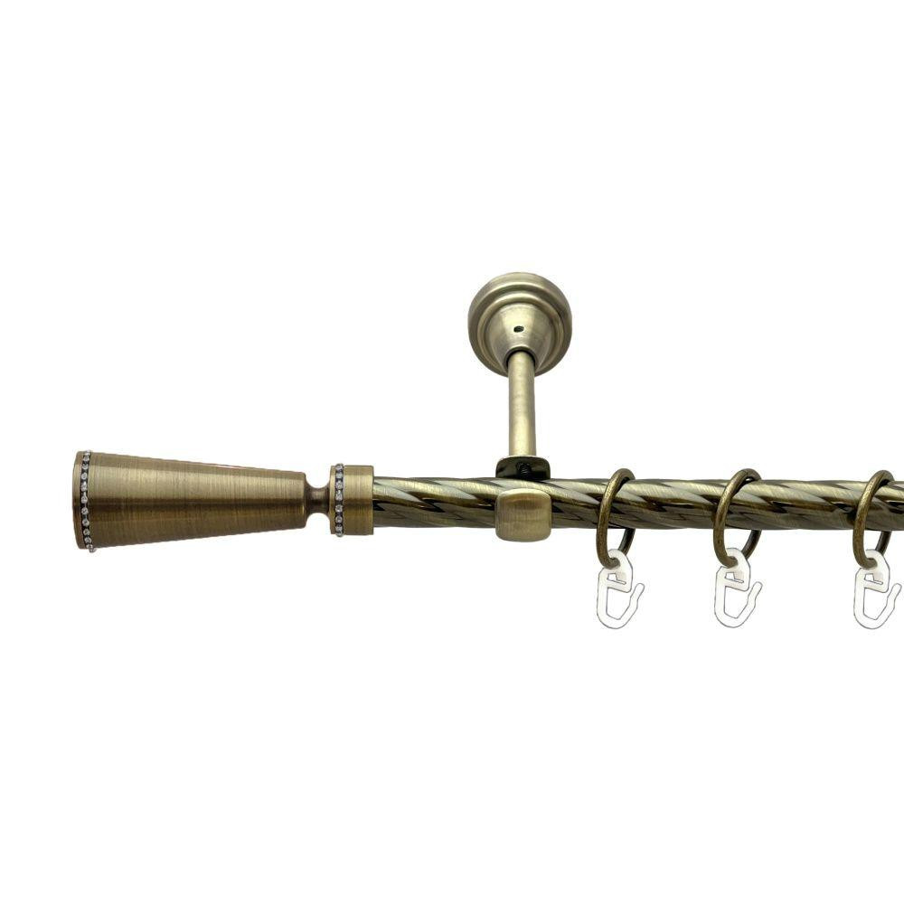 Карниз Orvit Меркурія металевий однорядний відкритий скручена труба кільце металеве Антик 16 мм 160 см (00-00022349) Львів - фото 1