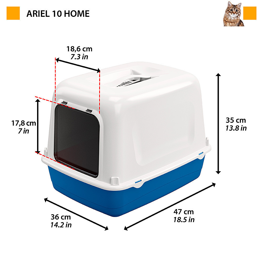 Закритий туалет — бокс для кішок Ferplast Ariel 10 Home (Ферпласт Аріел 10 Хом) Запоріжжя - фото 2