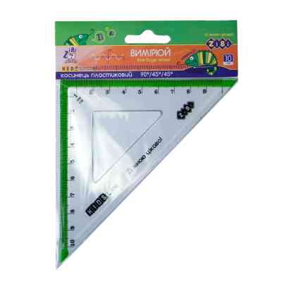 Лінійка ZiBi Kids Line Косинець 100мм з салатовою смужкою, блістер (ZB.5620-15) Вінниця