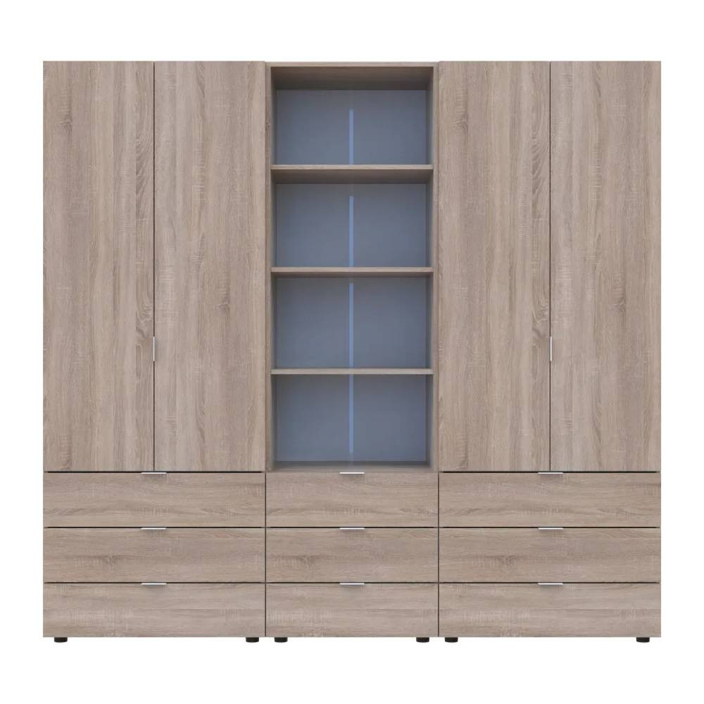 Шафа для одягу Гелар Дуб сонома 2+2ДСП з пеналом 215х49.5х203.4 (DRS-011917) Львів - фото 5