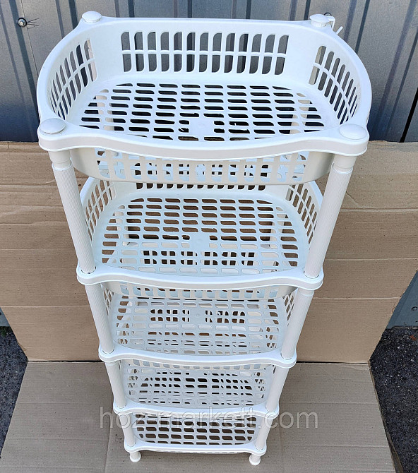 Пластиковая полочка на 5 ярусов белая Харьков - изображение 8