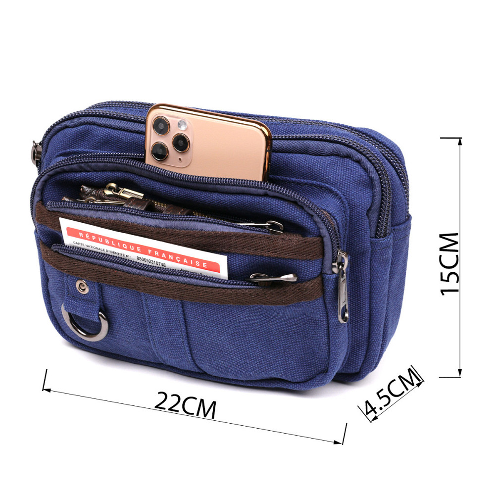 Бананка текстильная на пояс Vintage 20158 Синяя Киев - изображение 4