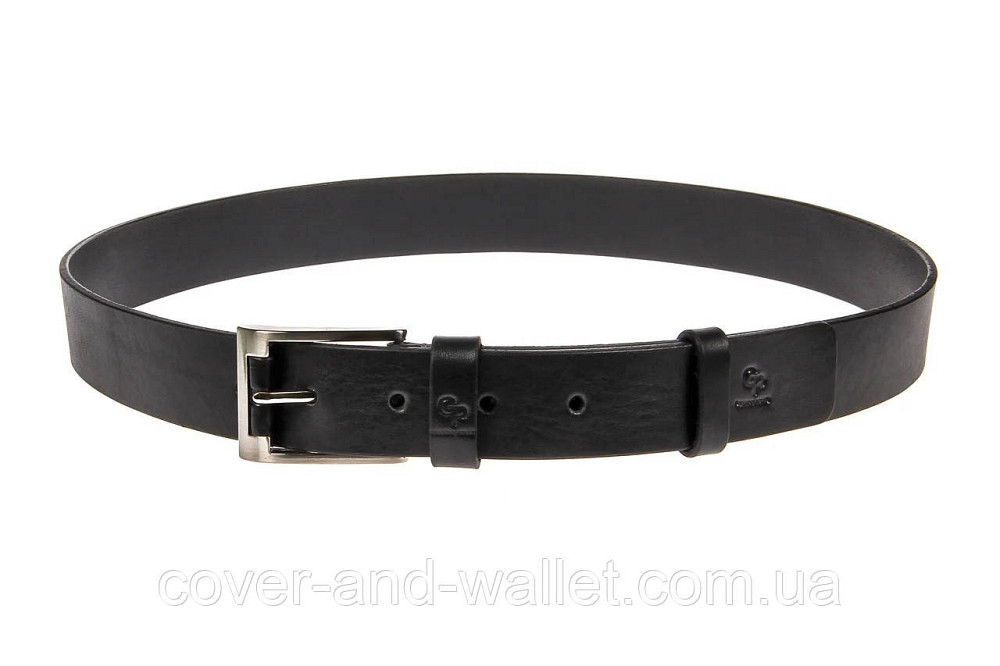 Елітний чоловічий шкіряний ремінь чорного кольору Grande Pelle Rullo 38мм Київ - фото 6