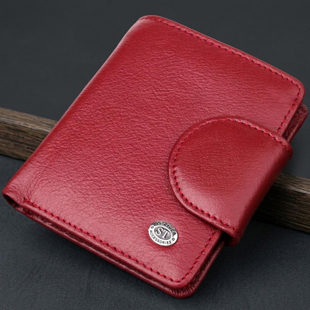 Жіночий гаманець вертикального формату з натуральної шкіри ST Leather 23071 Бордовий Київ - фото 11