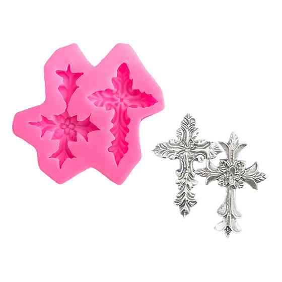 Молд силиконовый Кресты 70 на 68 мм розовый Киев