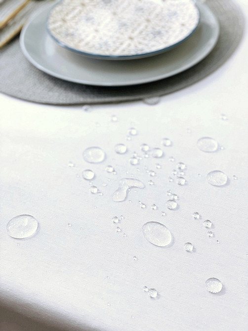 Ecotton Скатертина Ecotton DUCK 170х220 см водовідштовхувальна біла White 23128 Київ - фото 2