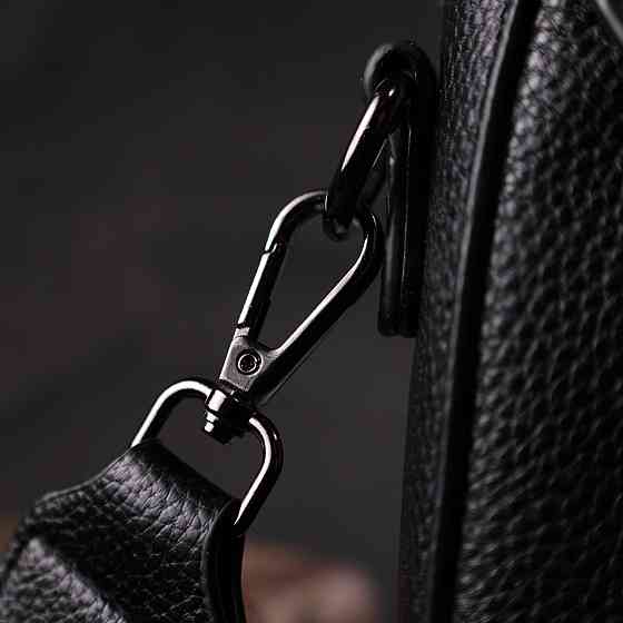 Красива жіноча сумка з натуральної шкіри Vintage 22330 Чорна Київ