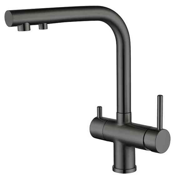 Змішувач для кухні KOER KB-72001-07 з виходом для питної води латунний колір графіт (KR3393) Чернівці