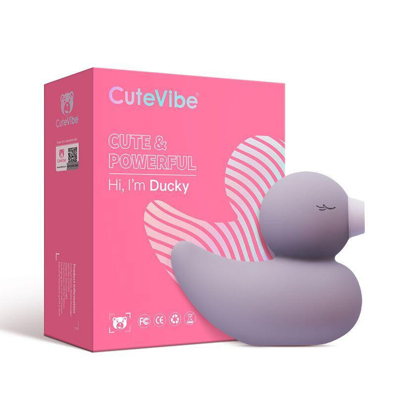 Вакуумний вібратор-качечка CuteVibe Ducky Grey Sex Aura Київ - фото 4