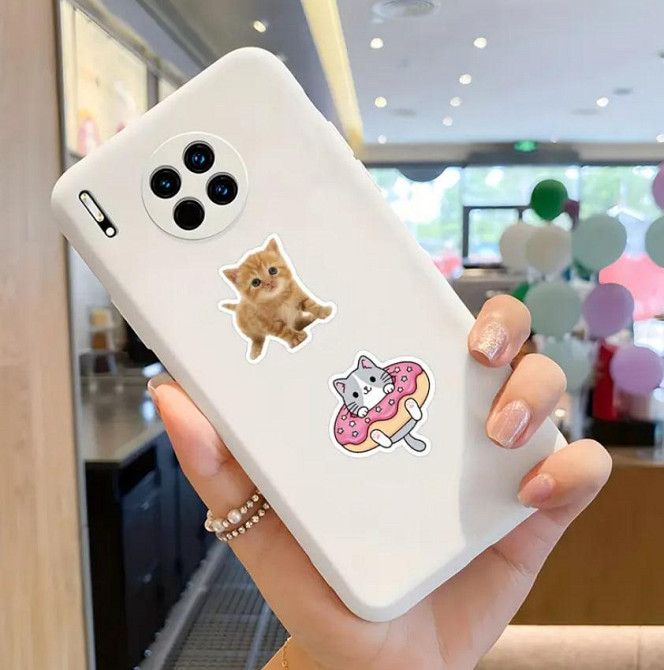 Наклейки Стікери Коти - Водонепроникні Вінілові Естетичні Наклейки з Котами для Пляшки Води, Комп'ют Київ - фото 5