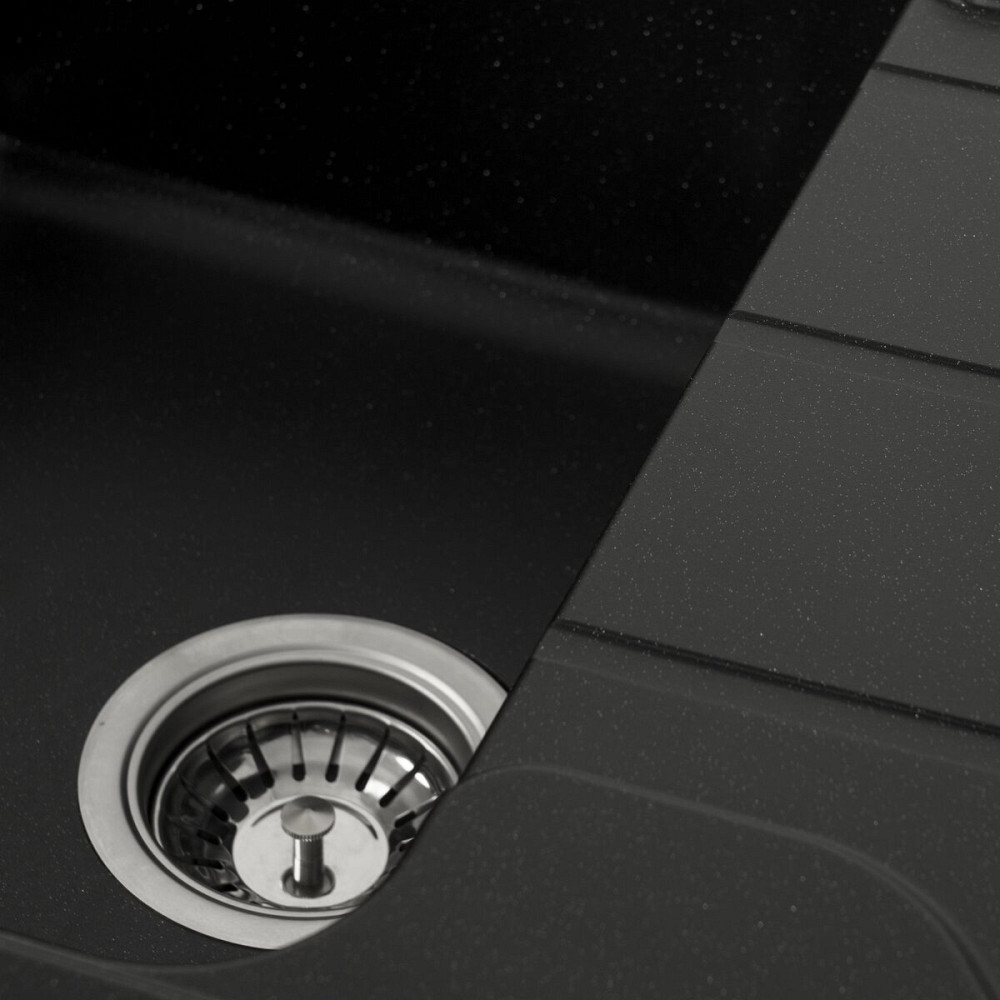 VALESO Гранітна мийка для кухні VALESO VERONA 7850 матова Чорний металік Коломия - фото 13