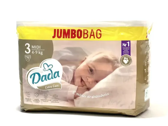 Підгузки Dada Extra Care Jumbo Bag Розмір 3, 4-9 кг, 96 шт. Львів