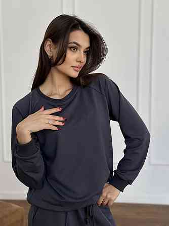 Женский спортивный костюм с широкими штанами Серый XL/XXL Харьков