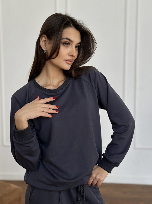 Женский спортивный костюм с широкими штанами Серый XL/XXL Харьков - изображение 6