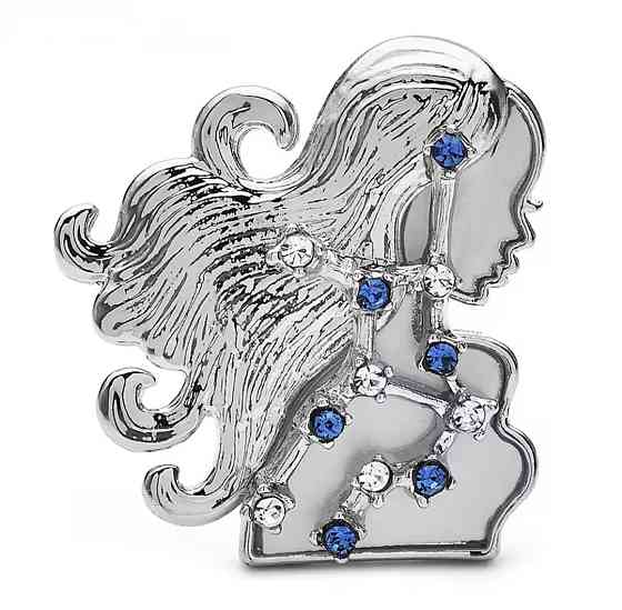 Брошка знак зодіаку "Діви" Сріблястий Сміла