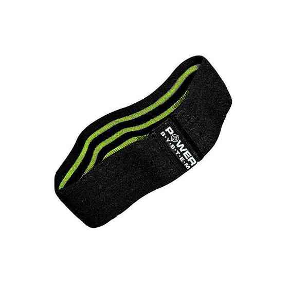 Тканева гумка для фітнесу та спорту Power System PS-4092 Booty Band LVL 2 Black/Green (d_80 см. 12-1 Каменское