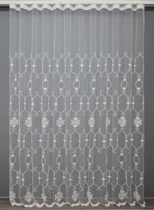 Тюль VR-Textil 1413т Фатин з вишивкою Білий 400х270 см (42-1123) Київ - фото 3
