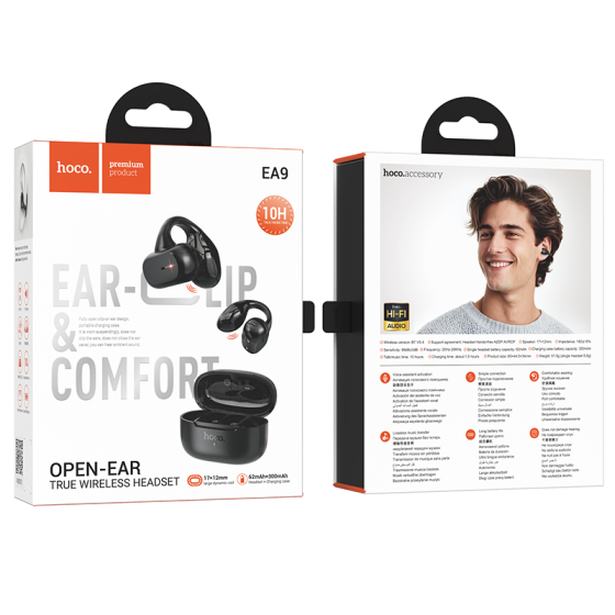 Бездротові навушники HOCO EA9 Clear sound clip-on true wireless BT headset Black Киев