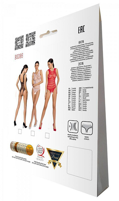 Бодістокінг з доступом Passion BS086 red, вертикальна сітка, виріз на спинці Sex Aura Київ - фото 8