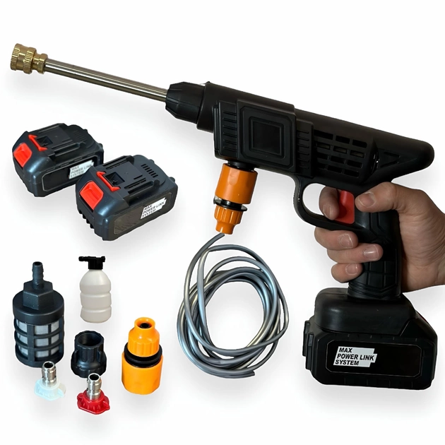 Автомийка високого тиску Cleaning Gun 68V + 2 акумулятори + кейс Вінниця - фото 3