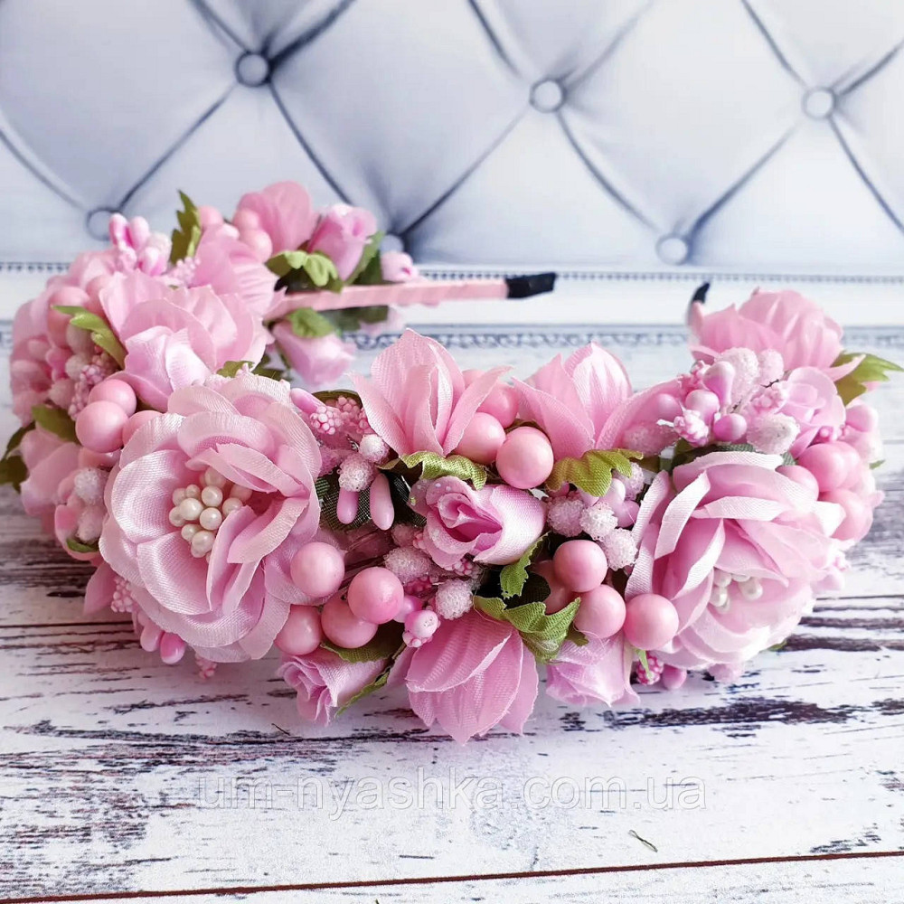 Рожевий віночок Обідок обруч "Рожевий Багатий" Кривий Ріг - фото 2