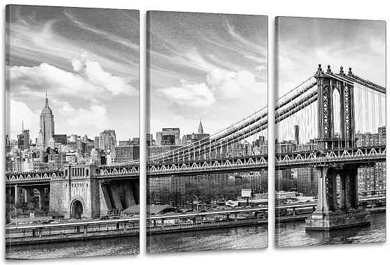 Модульная картина в гостиную / спальню  Нью-Йорк     ART-293_3A 70х130 см Киев