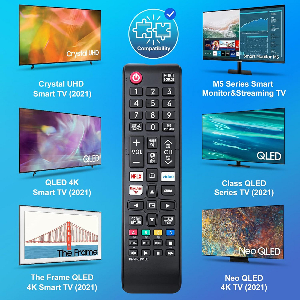 Пульт BN59-01315B для телевізорів Samsung серій TU8079, N5002, T5302, AU9072 та RU7092/RU7100/RU7102/RU7105 Луцьк - фото 2