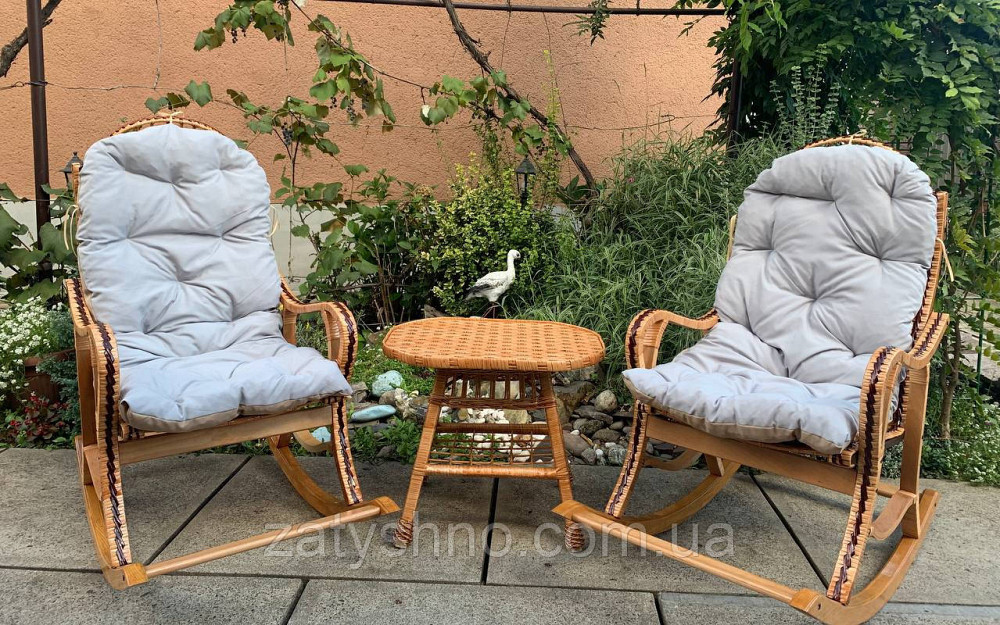 Кресло - качалка плетеная из лозы, набор мебели Киев - изображение 3