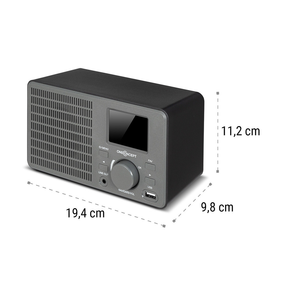 Інтернет-радіо TuneUp 5 Вт WLAN USB Дисплей HCC Лінійний вихід темно-сірий Темно-сірий (Німеччина, читати Рівне - фото 8