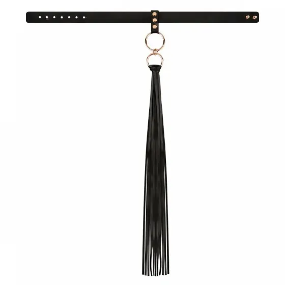 Нашийник с флогером Rosy Gold - Collar with Flogger - Black Львів