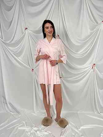 Халат жіночий для дому з трикотажу Рожевий XL/2XL Харків