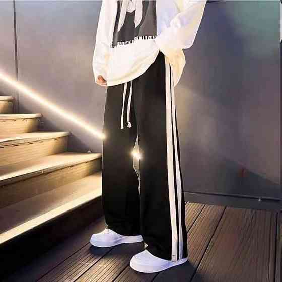 Унисекс брюки оверсайз кроя с лампасами двунить Одесса