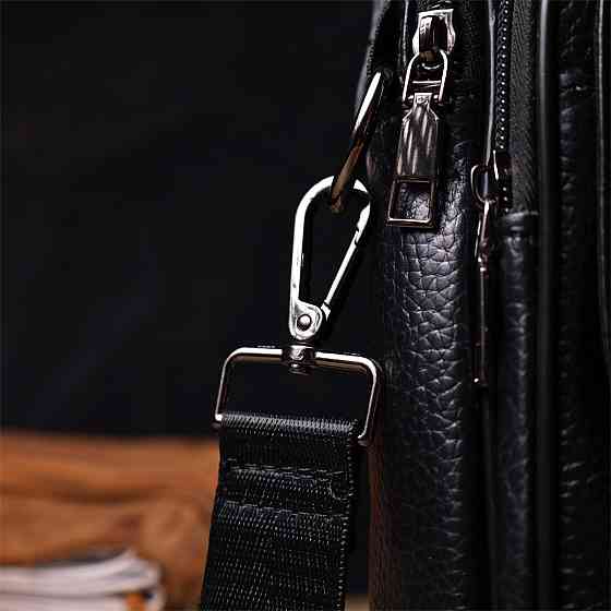 Практичный мужской мессенджер из натуральной кожи Черный (Vintage) Киев