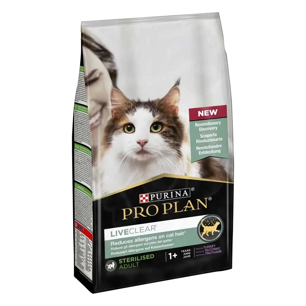 Сухой корм PRO PLAN LiveClear Sterilised Adult 1+ для взрослых кошек для уменьшения аллергенов на шерсти и после стерилизации, с индейкой, 1.4 кг Киев - изображение 2