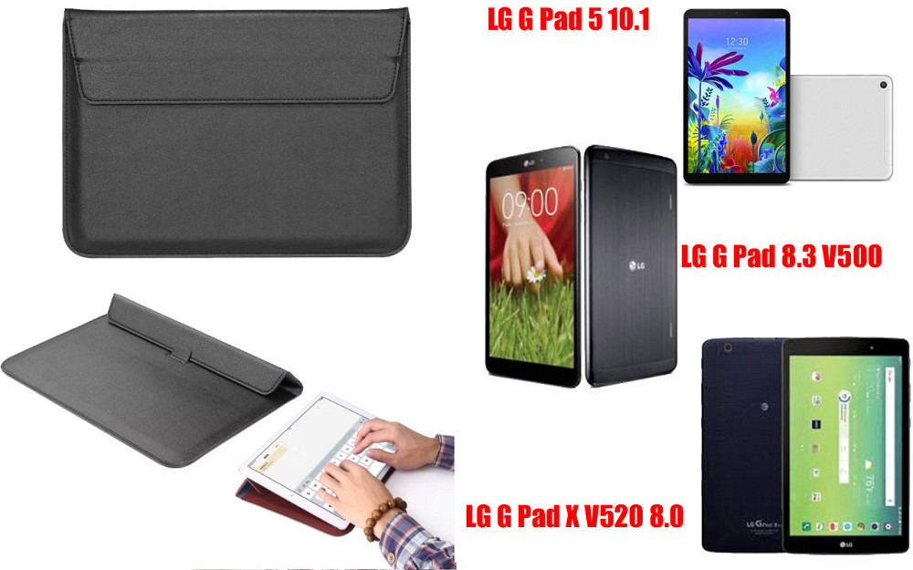 Чохол-конверт VitoCase для LG G Pad 5 10.1, Pad 8.3, Pad X 8.0, з функцією підставки для планшета Чорний Київ - фото 1
