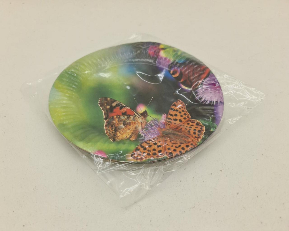 Паперова тарілка з малюнком 18 см "No 26"Метелики" 10 шт (1 пачка) Харків - фото 2