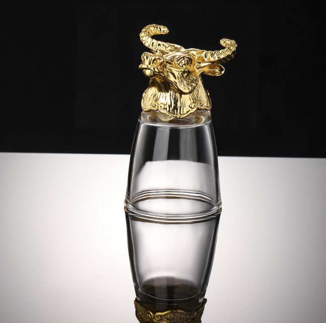 Набор рюмок Китайский гороскоп 30 мл х 12 шт Графин 300 мл в Кейсе Круглый бамбуковый Разнос Золотой Кременчуг - изображение 10