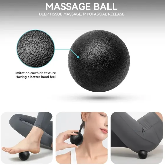 Набор массажных роликов для глубокого массажа мышц и фитнеса/ Набор 4 в 1 для тренировок Коломия