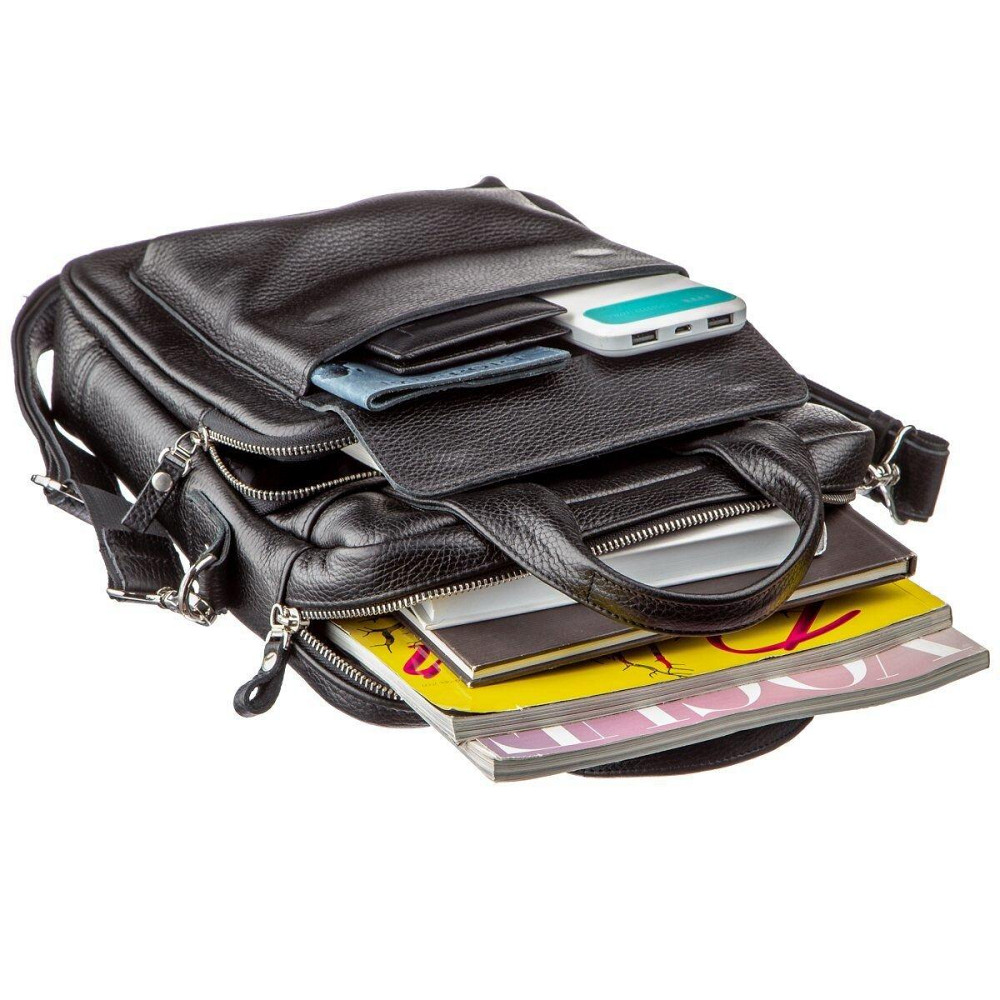 Чоловіча сумка вертикального формату SHVIGEL 11167 під А4 Чорна флотар Київ - фото 4