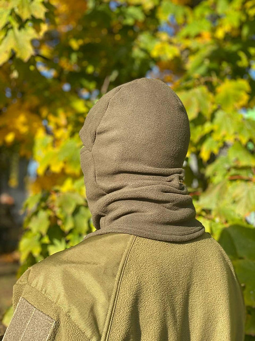 Балаклава чоловіча тактична підшоломник флісова хакі олива, флісова шапка підшоломник Одеса - фото 2