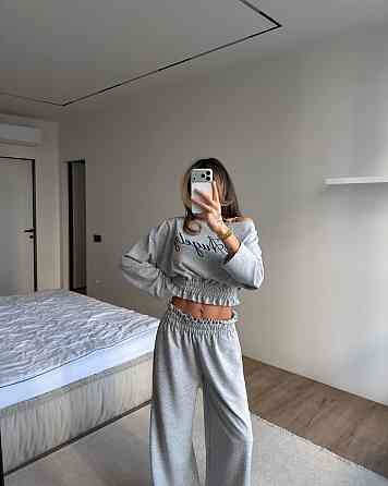 Жіночий стильний трендовий оверсайз костюм двійка двонитка Одеса