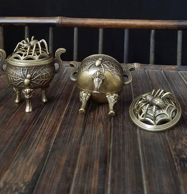 Кадильниця з павуком бронзова, підставка для пахощів, тримач для конусних ароматичних паличок, декор готичний Київ - фото 3