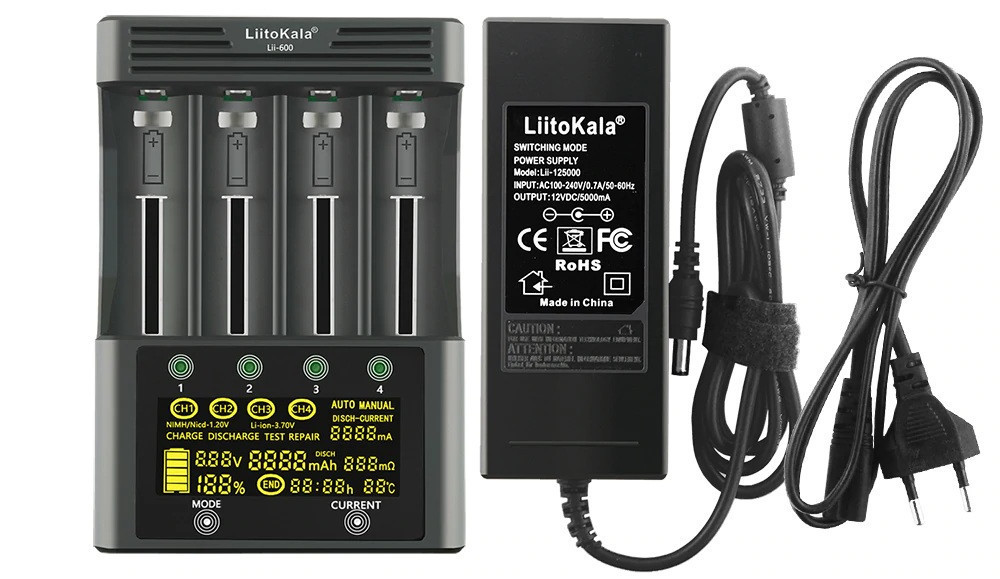 Зарядний пристрій Liitokala Lii-600 на 4 канали (для Ni-MH, Ni-CD, Li-Ion) з блоком живлення Вінниця - фото 4