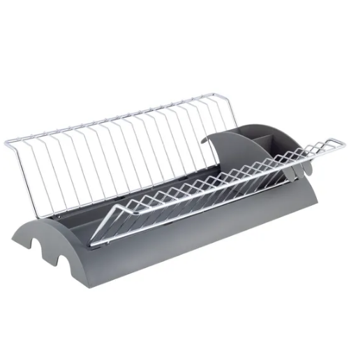 Сушарка для посуду 41,5*25,5*11,5см з піддоном хромована сталь сірий 0769A KAMILLE Житомир - фото 3