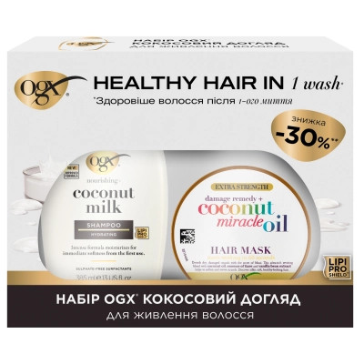 Набор косметики OGX Кокосовый уход для питания волос Шампунь 385 мл + Маска 300 мл (3574661864990) Винница - изображение 1