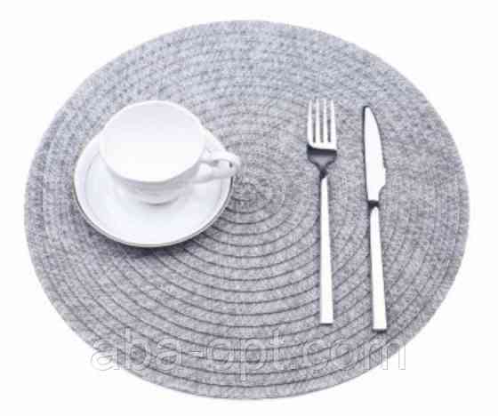 Килимок для сервірування столу круглий сірий ∅ 38 см Рон (шт) 4224 Одеса