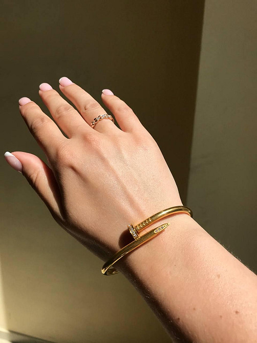 Cartier браслет цвях в лимонному золоті з камінням Одеса - фото 3