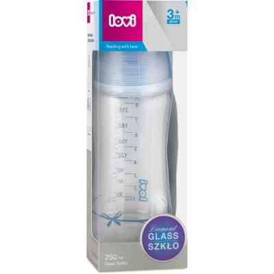 Пляшечка для годування Lovi Diamond Glass Baby Shower скляна 250 мл Блакитна (74/204boy) Вінниця