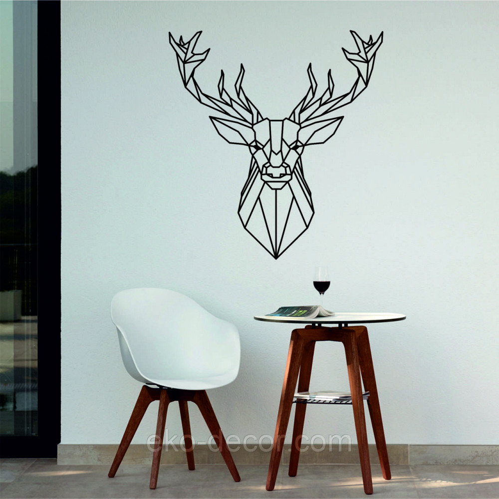 Декоративное настенное Панно «Олень», Декор на стену 90*84 см, Черный Киев - изображение 8