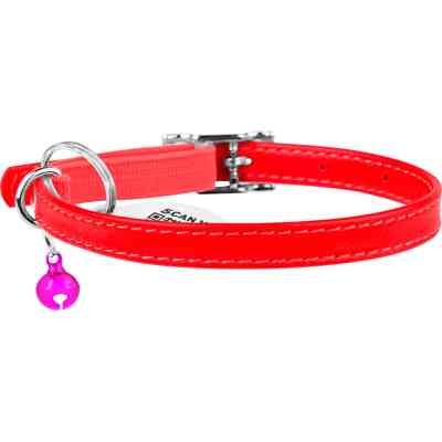 Ошейник для животных WAUDOG Glamour с QR паспортом Д 22-30 см красный (32483) Винница